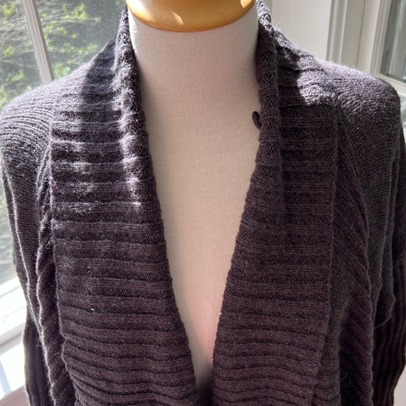 JENNIFER LOPEZ soft cozy wrap cardigan ribbed shawl collar gorgeous color - Picture 7 of 11